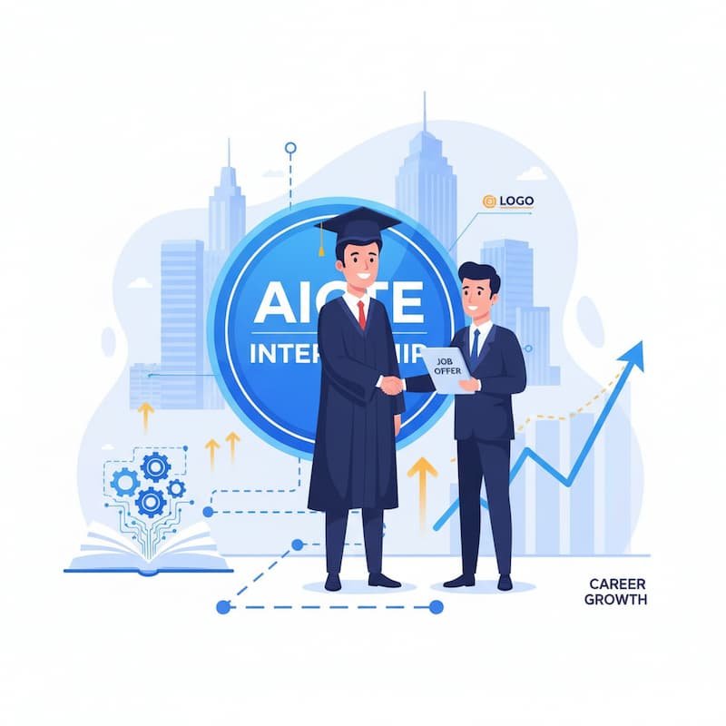 Student receiving a job offer after completing AICTE Internship