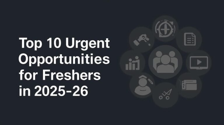 "Top 10 Urgent Job Opportunities for Freshers in 2025-26"