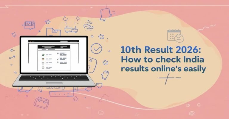 Student checking 10th Result 2026 online on laptop in India